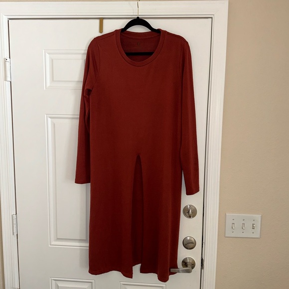 G by Giuliana Multi Slit Burnt Red Orange Dress Shirt size M - Picture 2 of 8